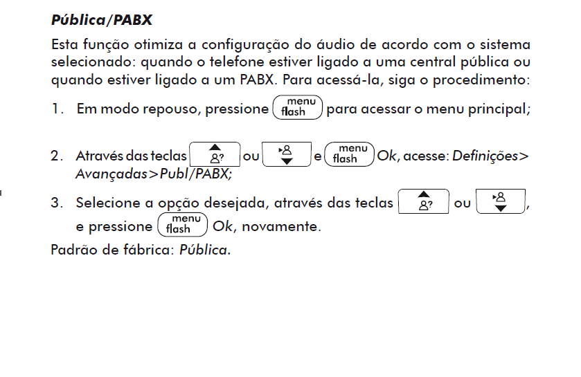 Configurando em PABX